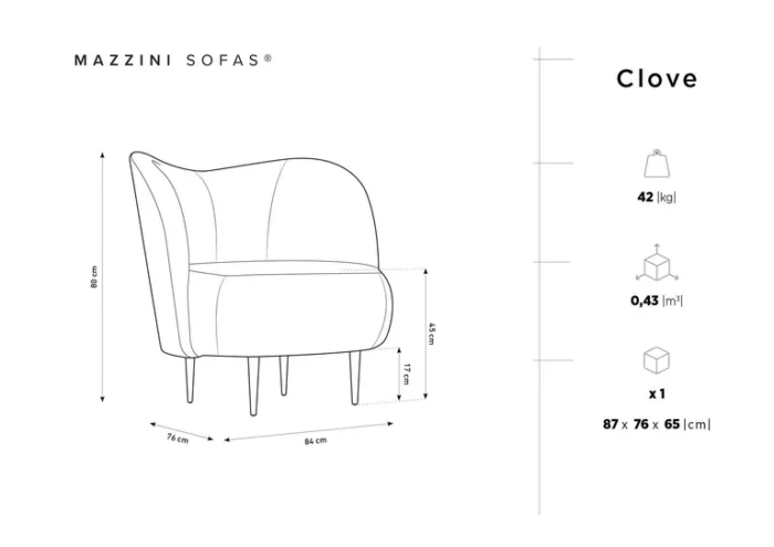 Clove bouclé – Fauteuil - Afbeelding 6